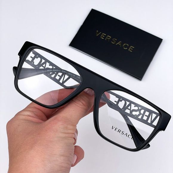  Versace VE3326U 5380 Eyeglasses Black Frame Logo Square Men - Picture 1 of 10